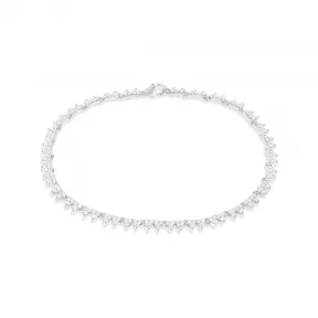 APM 白色三角形脚链 - 银白色 AF3OX