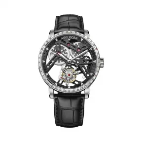 艾戈勒/Agelocer Tourbillon 陀飞轮系列 316L精钢 40mm 手动机械机芯 男表 9001E1