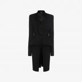 亚历山大麦昆/Alexander McQueen 羊毛绉绸裙摆大衣 女士 41639460lj 435294QHK051000