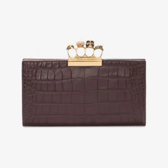 亚历山大麦昆/Alexander McQueen 骷髅 Four Ring 扁平置物袋 女士 45349391qd 460427DZT0M6005