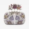 亚历山大麦昆/Alexander McQueen 罂粟水晶刺绣 Flower Knuckle 短款手拿包。 女士 45328372mn 460428K84AI9050