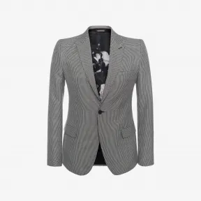 亚历山大麦昆/Alexander McQueen 犬齿纹 AMQ 垫肩夹克 男士 49253601pp 464205QJU131076