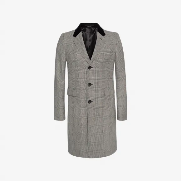 亚历山大麦昆/Alexander McQueen 威尔士亲王格纹修身大衣 男士 41704945ob 464289QJU229031