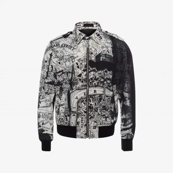 亚历山大麦昆/Alexander McQueen 伦敦地图印纹束腰夹克 男士 41704948ru 464513QJW039080