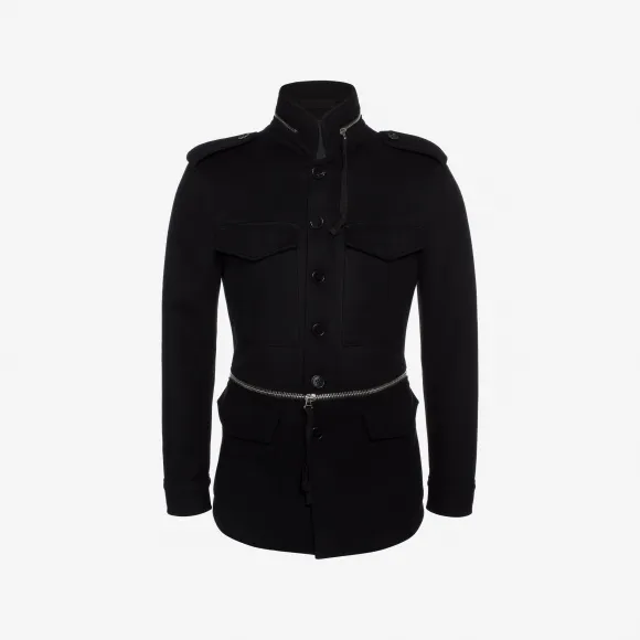 亚历山大麦昆/Alexander McQueen 羊毛羊绒军装夹克 男士 41704949xk 464531QJV041000