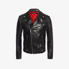 亚历山大麦昆/Alexander McQueen 黑色机车夹克 男士 41704951ko 477644Q5KRN1000