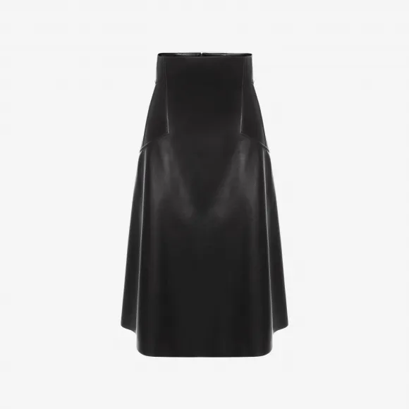 亚历山大麦昆/Alexander McQueen 高腰皮革半裙 女士 35329283ml 484225Q5KSD1000