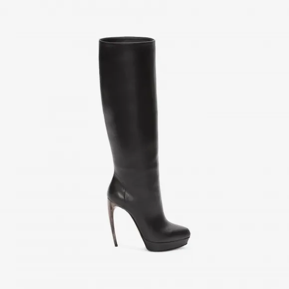 亚历山大麦昆/Alexander McQueen 动物角鞋跟软筒靴 女士 11245473vn 485825WHBL01000
