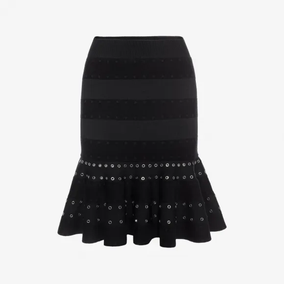 亚历山大麦昆/Alexander McQueen Eyelet 迷你伞裙 女士 35329133em 486537Q1WGU1000