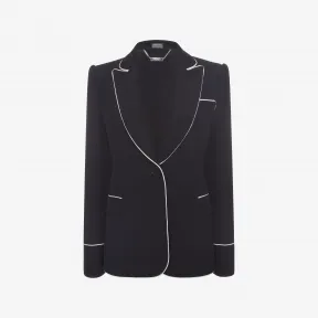 亚历山大麦昆/Alexander McQueen Leaf 绉绸饰边夹克 女士 49198326lr 431261QHE401000