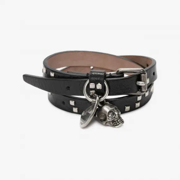 亚历山大麦昆/Alexander McQueen 骷髅坠饰双层手环 男士 50180499pn 303295DKJ3Y1000