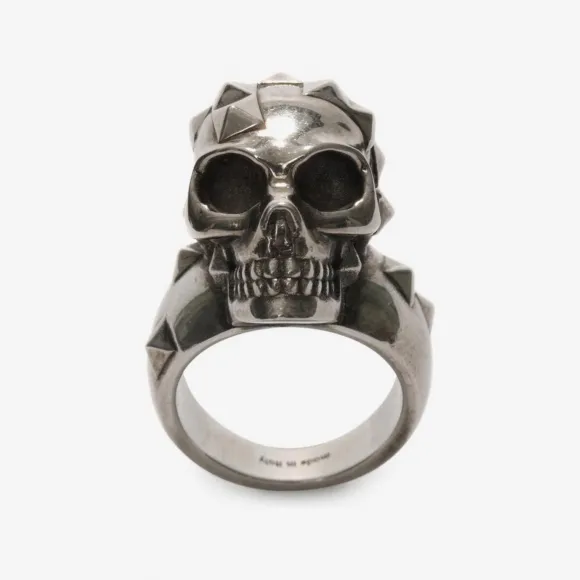 亚历山大麦昆/Alexander McQueen 饰钉骷髅戒指 男士 50180500qn 431835J160Y0911
