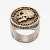 亚历山大麦昆/Alexander McQueen 骷髅钱币戒指 男士 50182186sq 438114J160Z7188