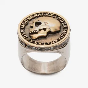 亚历山大麦昆/Alexander McQueen 骷髅钱币戒指 男士 50182186sq 438114J160Z7188