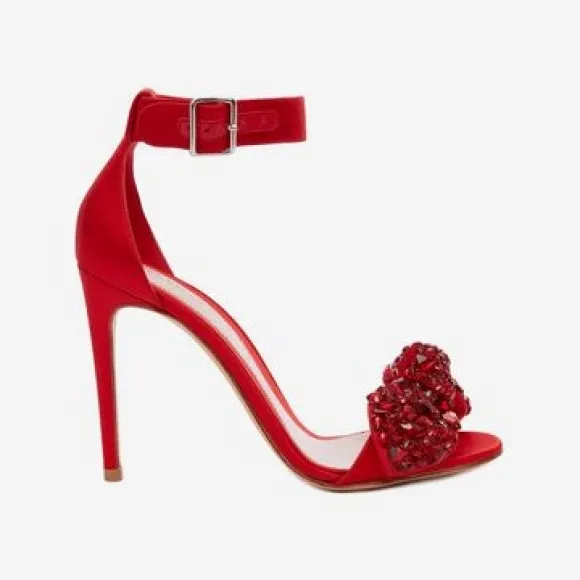 亚历山大麦昆/Alexander McQueen 蝴蝶结刺绣凉鞋 女士 11359404qd 508307W4ACR6455