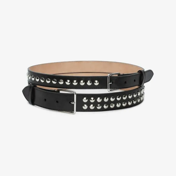亚历山大麦昆/Alexander McQueen 铆钉双圈腰带 女士 5941881BRCI1000