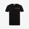 亚历山大麦昆/Alexander McQueen 男士镶边标识饰带细节T恤黑色 642662QTX740901