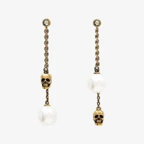 亚历山大麦昆/Alexander McQueen 仿珍珠骷髅链条耳坠 女士 651156J160Z4040