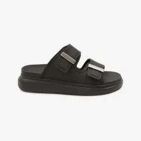 亚历山大麦昆/Alexander McQueen 黑色/银色 女士 凉鞋 658063W4Q511081 