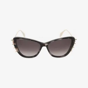 亚历山大麦昆/Alexander McQueen 灰色/哈瓦那 女士 太阳眼镜 679744J07701306 810052521
