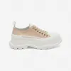 亚历山大麦昆/Alexander McQueen 女士红色/骨色 Tread Slick 系带鞋 697072W4TGS5375 