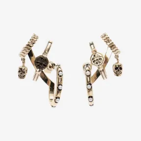 亚历山大麦昆/Alexander McQueen 淡金色 女士 耳饰 700554J160K7165 810577615