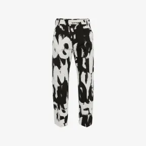 亚历山大麦昆/Alexander McQueen 白/黑 男士 长裤 704309QTS629080 