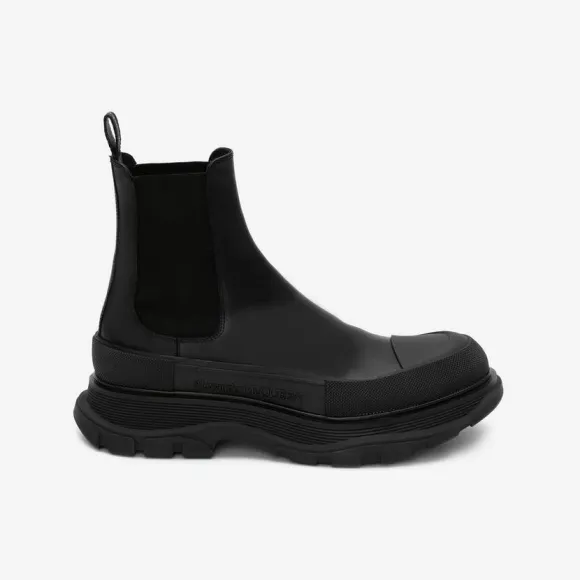 亚历山大麦昆/Alexander McQueen 男士黑色 Tread Slick 切尔西靴 705672WHZ611081 