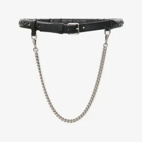 亚历山大麦昆/Alexander McQueen 黑色 女士 腰带 7100241AAJC1000 