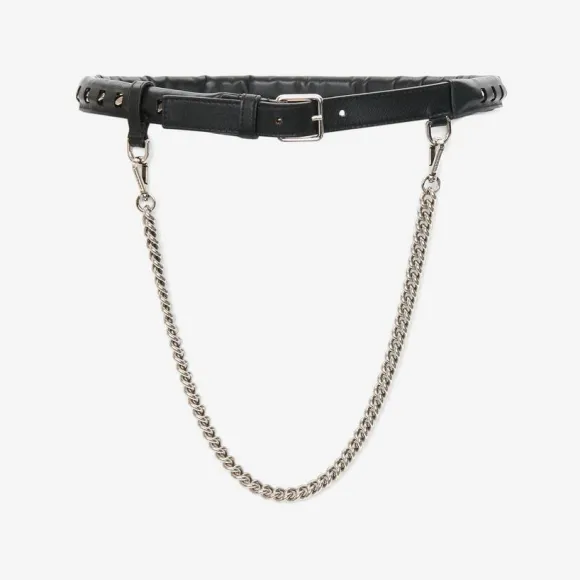亚历山大麦昆/Alexander McQueen 黑色 女士 腰带 7100241AAJC1000 