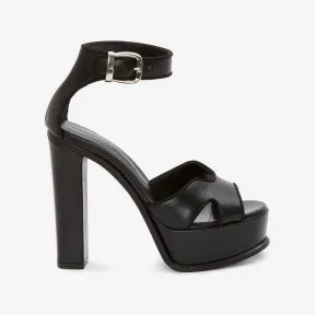 亚历山大麦昆/Alexander McQueen 黑色/银色 女士 凉鞋 710039WIC761081 