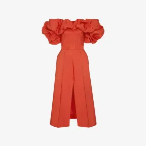 亚历山大麦昆/Alexander McQueen 露肩束腰连衣裙 女士 710182QEACM7028