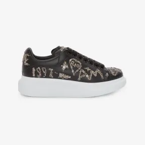 亚历山大麦昆/Alexander McQueen 黑色/银色 女士 运动鞋 710404WICEA1081 