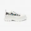 亚历山大麦昆/Alexander McQueen 男士McQueen Graffiti Tread Slick系带鞋白色/彩色 711108WIATC9583