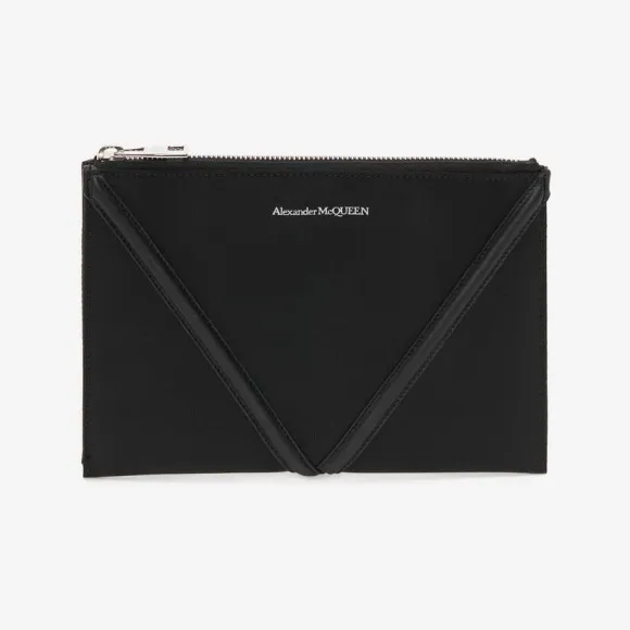 亚历山大麦昆/Alexander McQueen The Harness 小号黑色拉链手拿包 7263171AALD1000 811227859