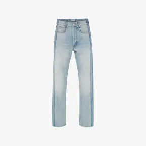 亚历山大麦昆/Alexander McQueen 男士浅蓝色工装贴花牛仔裤 726642QUY244002 
