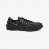亚历山大麦昆/Alexander McQueen 男士Deck系带帆布鞋黑色/银色 729539WIATD1081