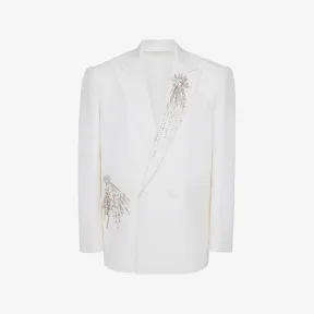 亚历山大麦昆/Alexander McQueen 男士象牙色 Astral Jewel 双排扣夹克 730741QUU309015 