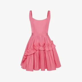 亚历山大麦昆/Alexander McQueen 女士糖粉色低圆领迷你连衣裙 733692QEACM5003 