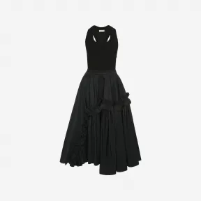 亚历山大麦昆/Alexander McQueen 女式黑色混合中长连衣裙 733975QLABX1000 