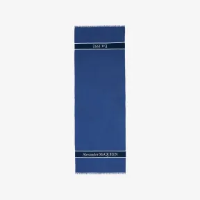 亚历山大麦昆/Alexander McQueen 男士夏季徽标披肩 in Ocean 7340074105Q4300 811243922