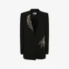 亚历山大麦昆/Alexander McQueen 女式黑色 Astral Jewel 单排扣夹克 734654QJADC1000 