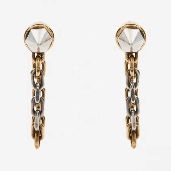 亚历山大麦昆/Alexander McQueen 女士复古金朋克耳钉链式耳环 734761J160Z1334 812787285