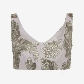 亚历山大麦昆/Alexander McQueen 女式 Alchemilla 瓷质刺绣短款上衣 735235QEACM5093 