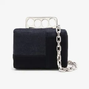 亚历山大麦昆/Alexander McQueen 男士Grip迷你手袋深靛蓝色/黑色 7356111AAQO4182