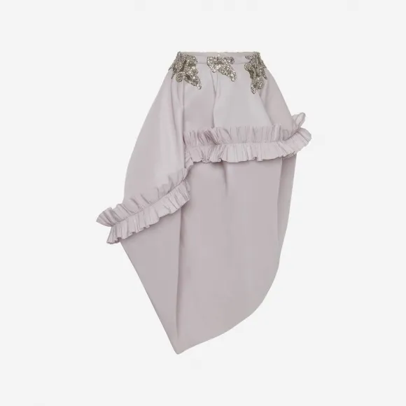 亚历山大麦昆/Alexander McQueen 女式 Alchemilla 刺绣不对称瓷质气球裙 736565QEACM5093 