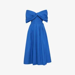亚历山大麦昆/Alexander McQueen 女式银河蓝露肩中长连衣裙 745412QAAAY4155 