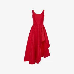 亚历山大麦昆/Alexander McQueen 女式 Lust Red 不对称垂坠连衣裙 745714QEACM6615 