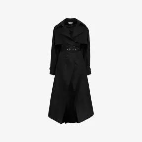 亚历山大麦昆/Alexander McQueen 女式黑色 Cutaway 风衣 749674QEADE1000 