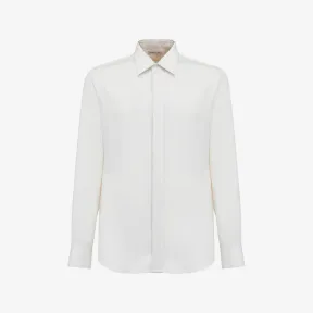 亚历山大麦昆/Alexander McQueen 男士象牙色隐藏式开襟衬衫 749809QVP279015 